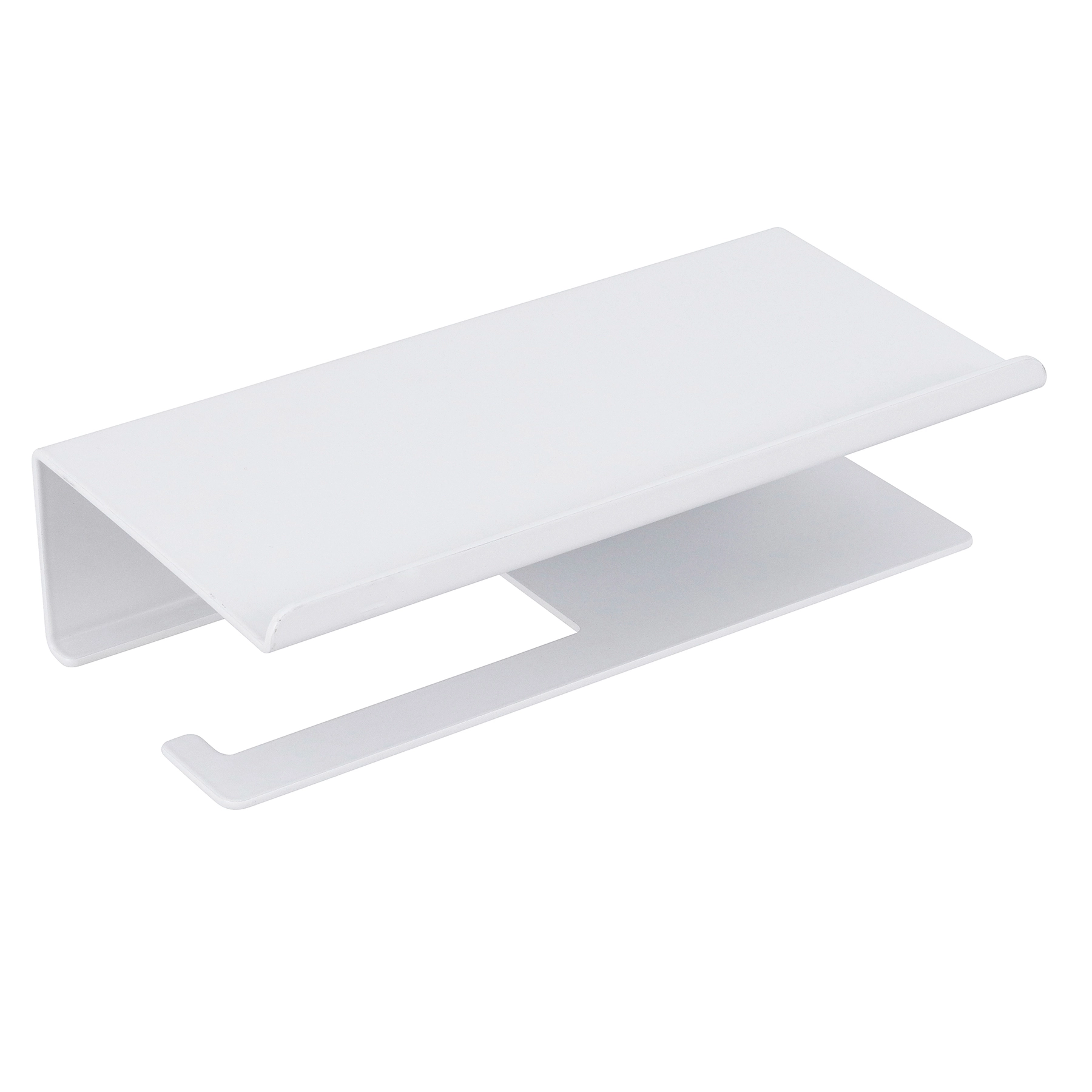 Porta Papel Higiênico e Objetos 7x12x23cm Metal Branco Ispirazione Future