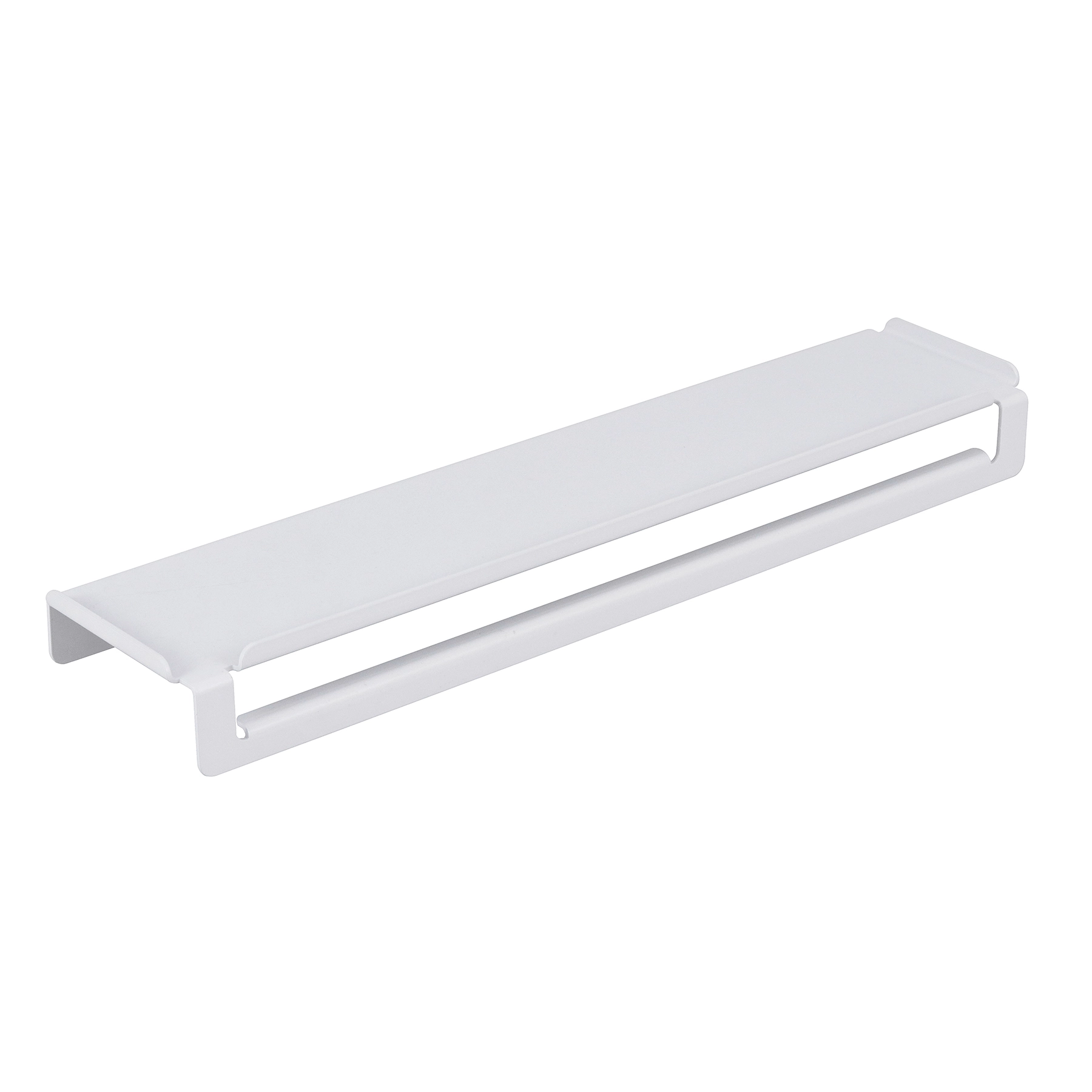 Prateleira com Porta Toalha de Parede Metal Branco Fosco 12cm Ispirazione Future