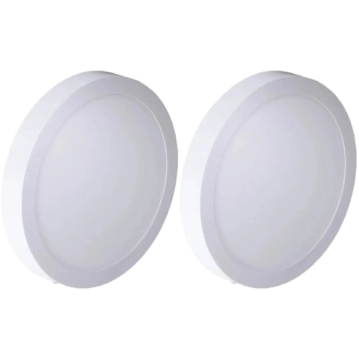 Kit 2 Painel Led Foxlux Redondo Sobrepor 12w 3000k Branco