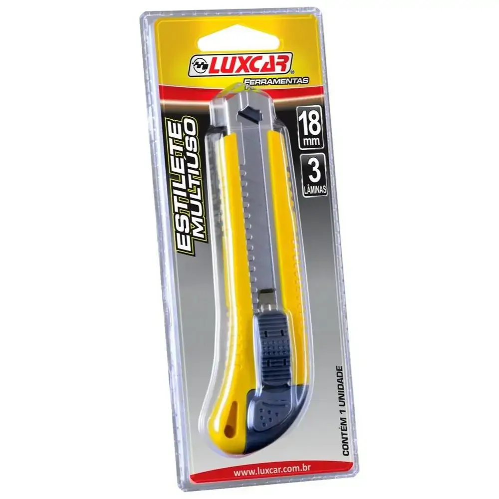 Estilete Multiuso Luxcar 3 Laminas 18mm