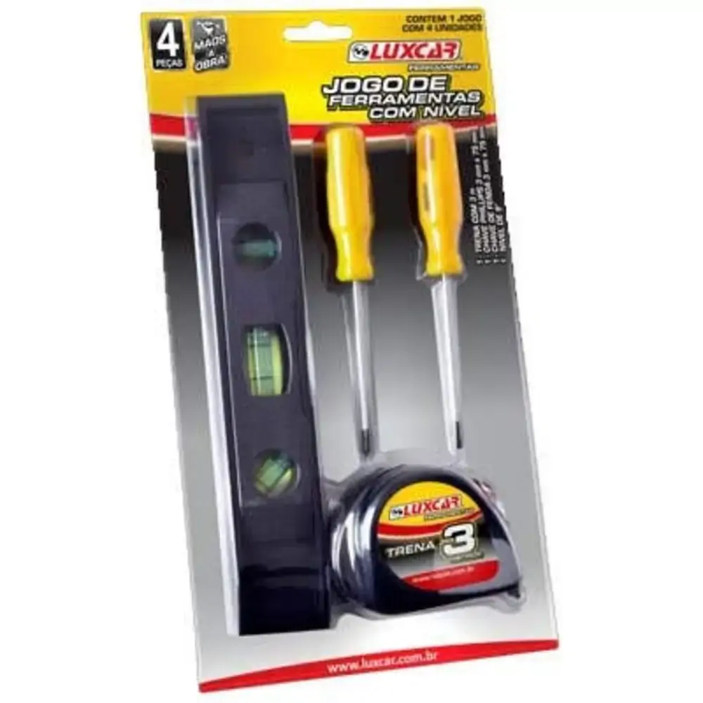 Jogo Ferramentas Luxcar Com Nivel 4 Pcs