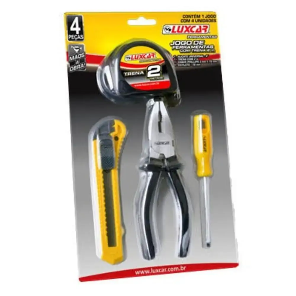Jogo Ferramentas Luxcar C/trena 2m 4 Pcs