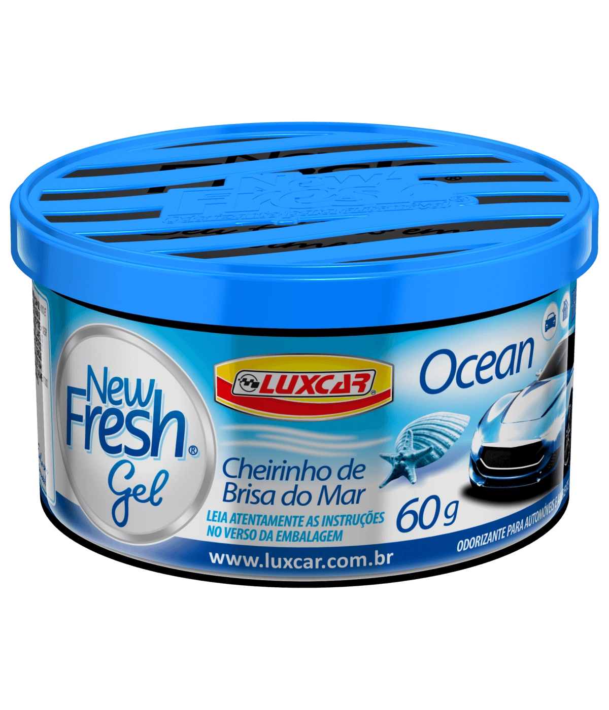 Odorizador Gel Automotivo Ocean Luxcar New Fresh Pote 60g