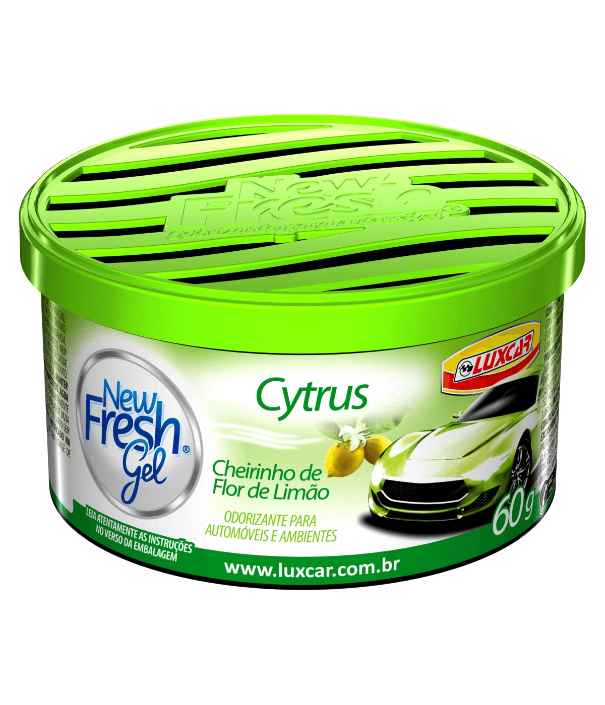 Odorizador Gel Automotivo Citrus Luxcar New Fresh Pote 60g