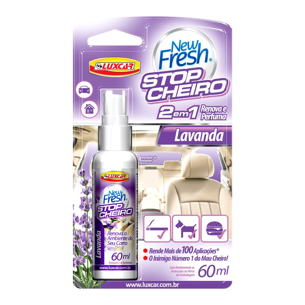 Aromatizante Stop Cheiro New Fresh 60ml - LUXCAR 5025