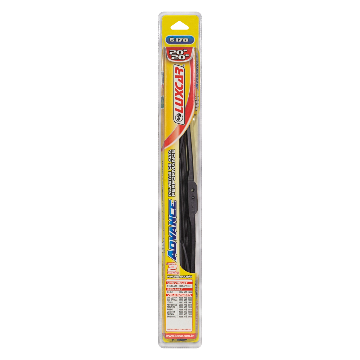 Palheta Alta Performance Luxcar Advance 20/20 Blister 2 Unidades
