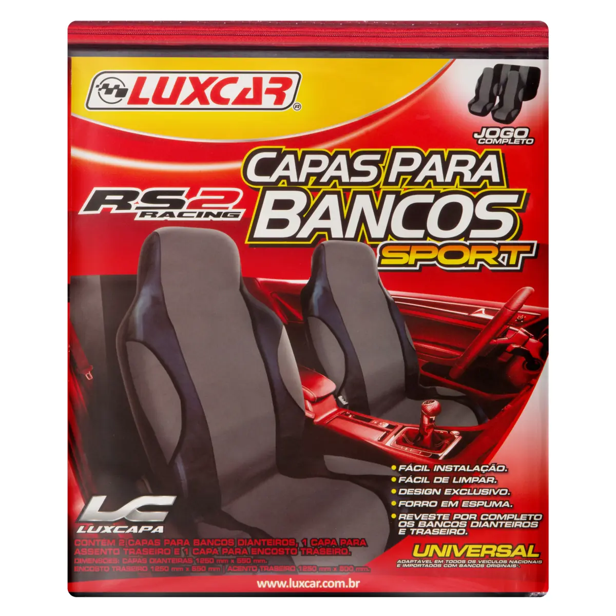 Jogo Capa Para Banco Sport Luxcar Rs2 Racing Caixa 4 Unidades