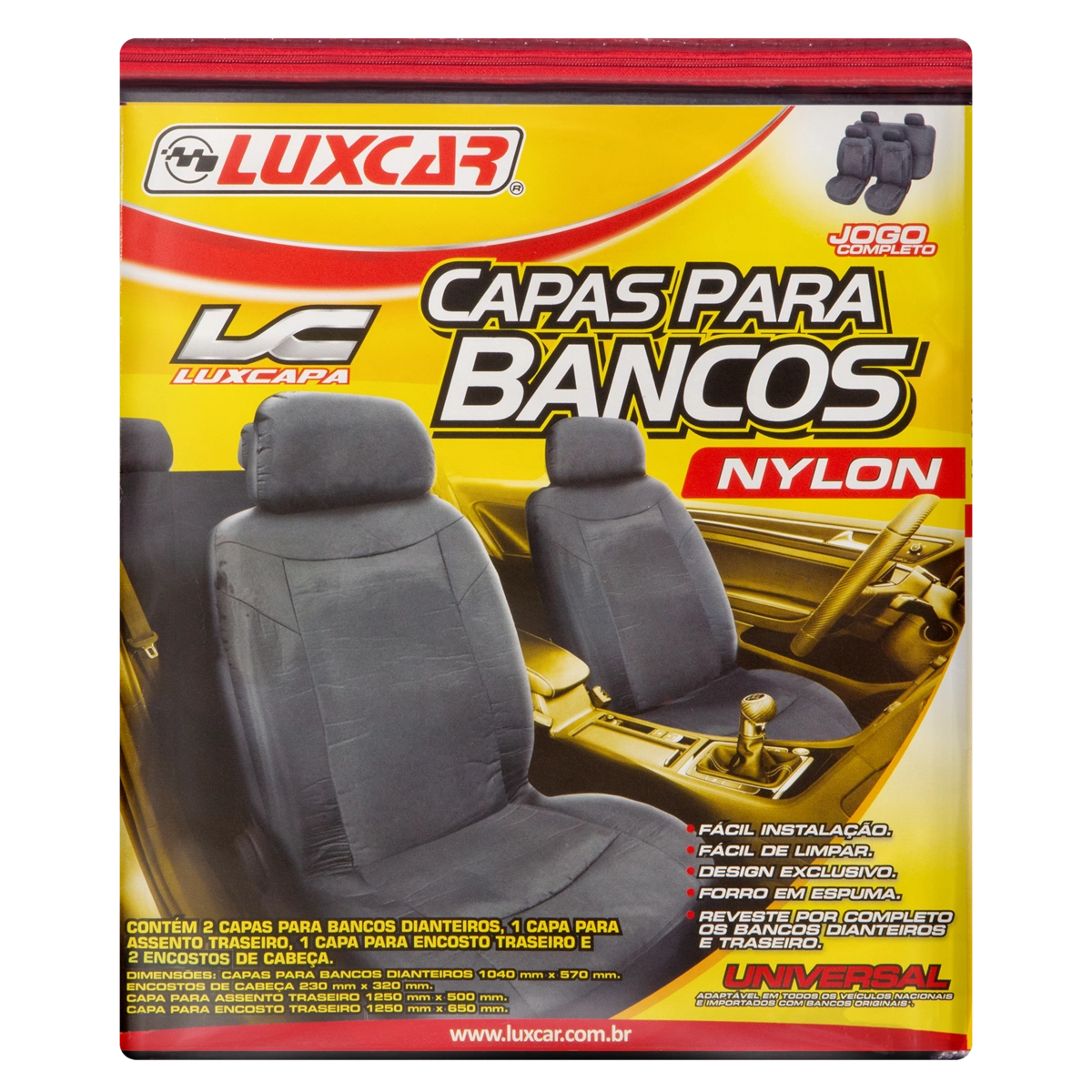 Jogo Capa Para Banco Nylon Luxcar 6 Unidades