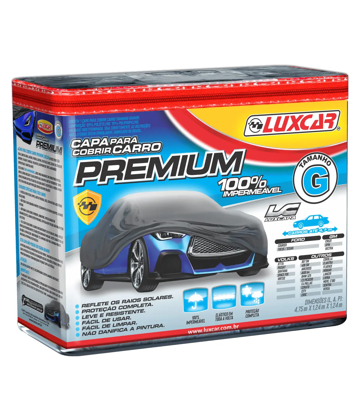 Capa para Cobrir Carro Premium Impermeável G Luxcar