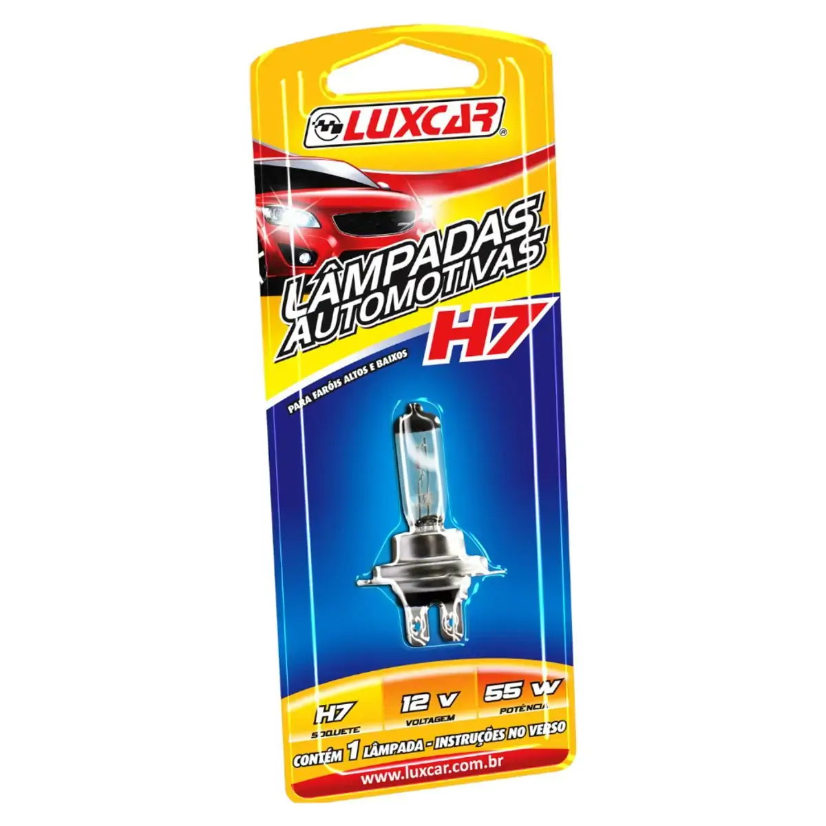 Lâmpada Automotiva H7 Luxcar Blister 12v