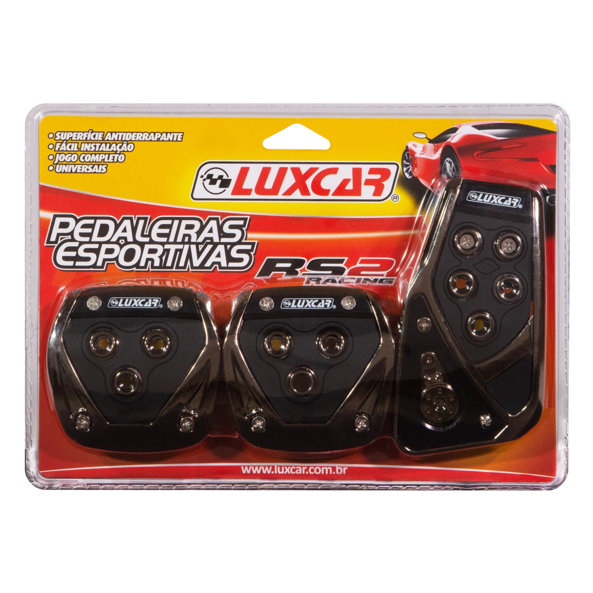 Jogo Pedaleiras Esportivas Luxcar Rs2 Racing Blister 3 Unidades