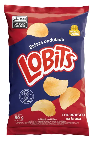 Batata Frita Lobits Ondulada Churrasco 80g