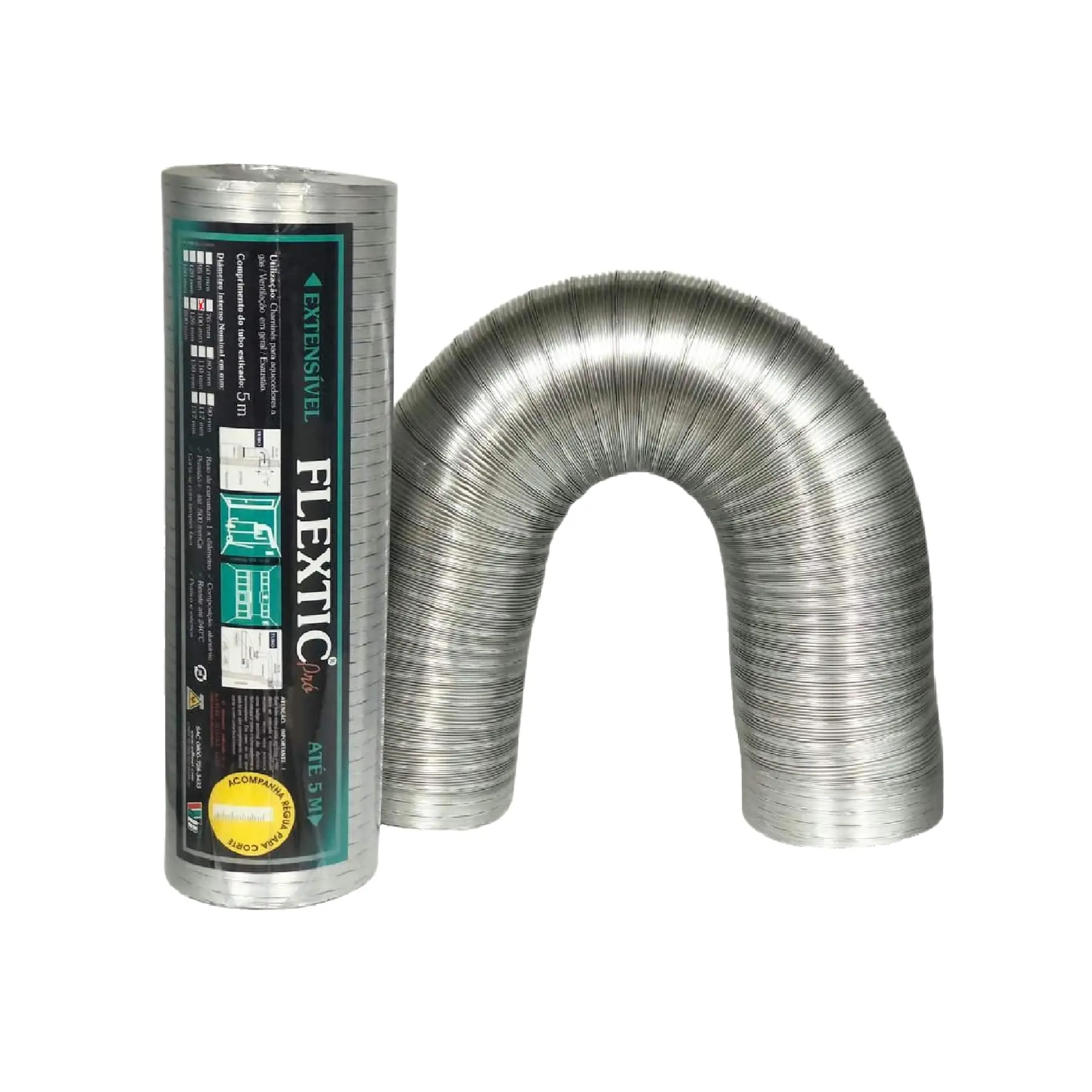 Tubo 4" Pró Alumínio 100mmx5m Flextic