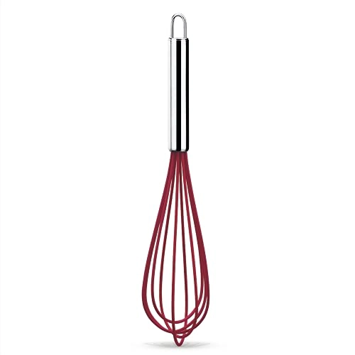 Batedor De Ovos Claras Manual Fouet De Silicone Batedor Bolo Brinox Vermelho
