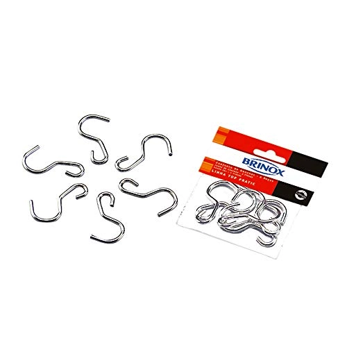 Kit 6 Ganchos Multiuso para Barra de Utensílios Aço Inox Brinox Top Pratic