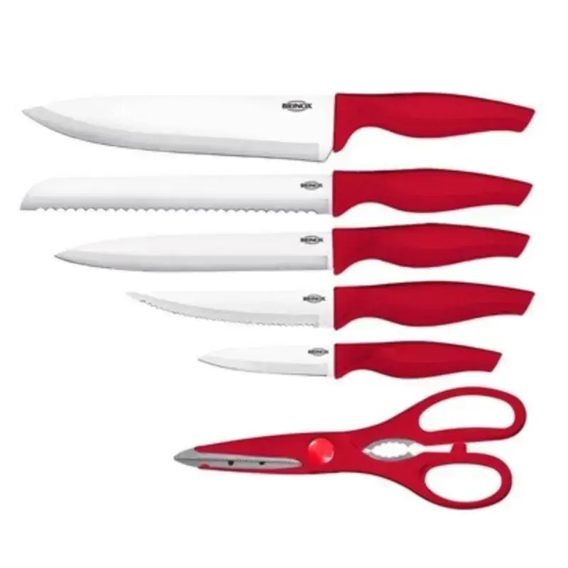 Conjunto Facas 6 Peças Cross Vermelho Brinox