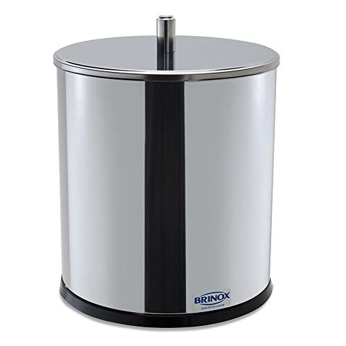 Lixeira Brinox Decorline Com Tampa Em Aço Inox 185 X 23 Cm  Aço Inox