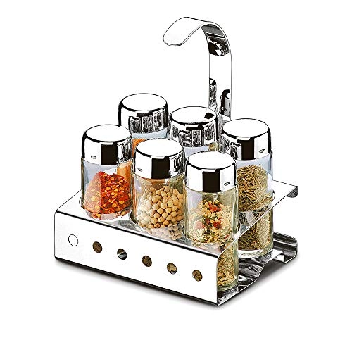 Suporte Porta Condimentos Temperos Inox Brinox 6 Galhetas