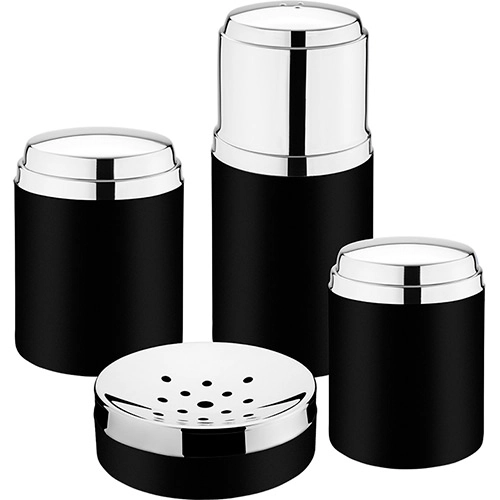 Conjunto Para Banheiro Brinox Bel Giorno 4 Peças Preto