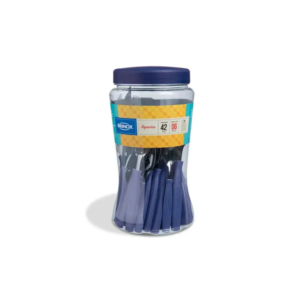 Faqueiro Brinox Itaparica 42pc Azul
