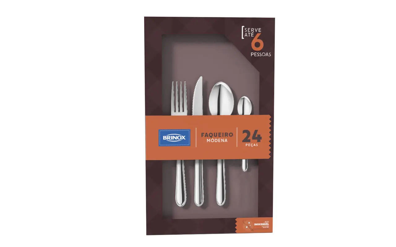 Faqueiro Módena 24 Peças Compacto Brinox 5119/142