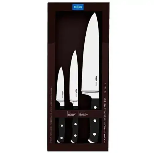 Conjunto de Facas Infinity com 03 Peças em Aço Inox - Brinox