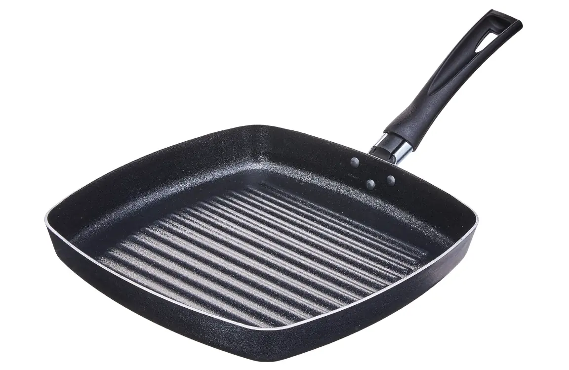Grill de Alumínio Antiaderente Masala Preto 24cm
