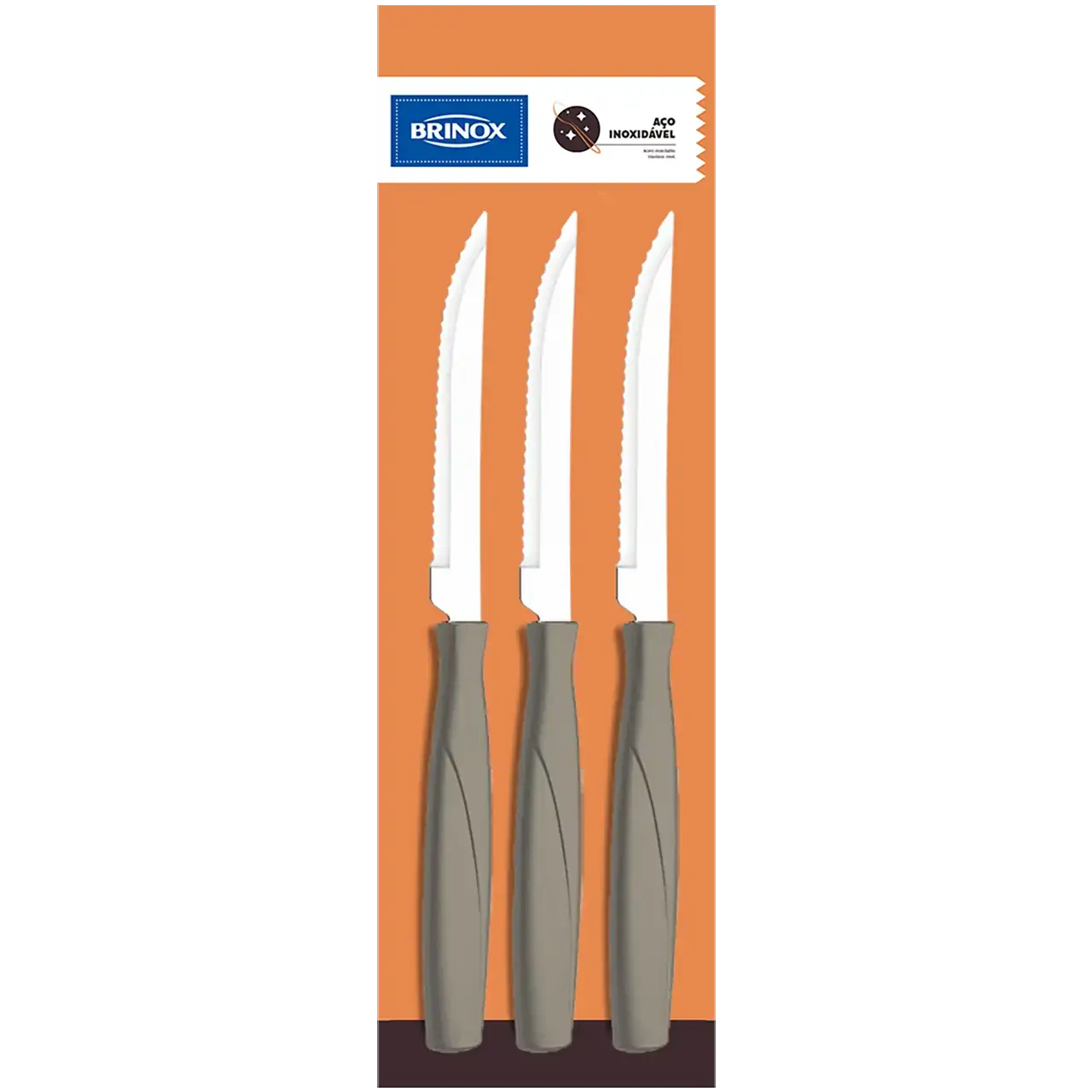 Faca De Churrasco Brinox 3 Pecas