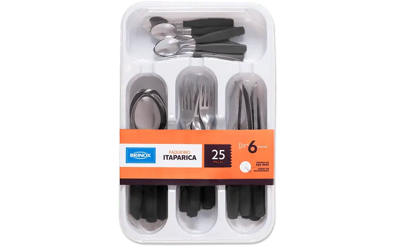 Faqueiro Taparica 25pcs Preto