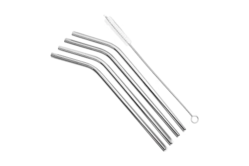 Conjunto 5 Peças Canudo Inox Curvo + Escova Descomplica Brinox