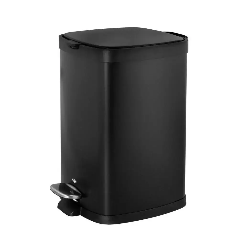 Lixeira com Pedal e Balde Frame Brinox Preta 12L