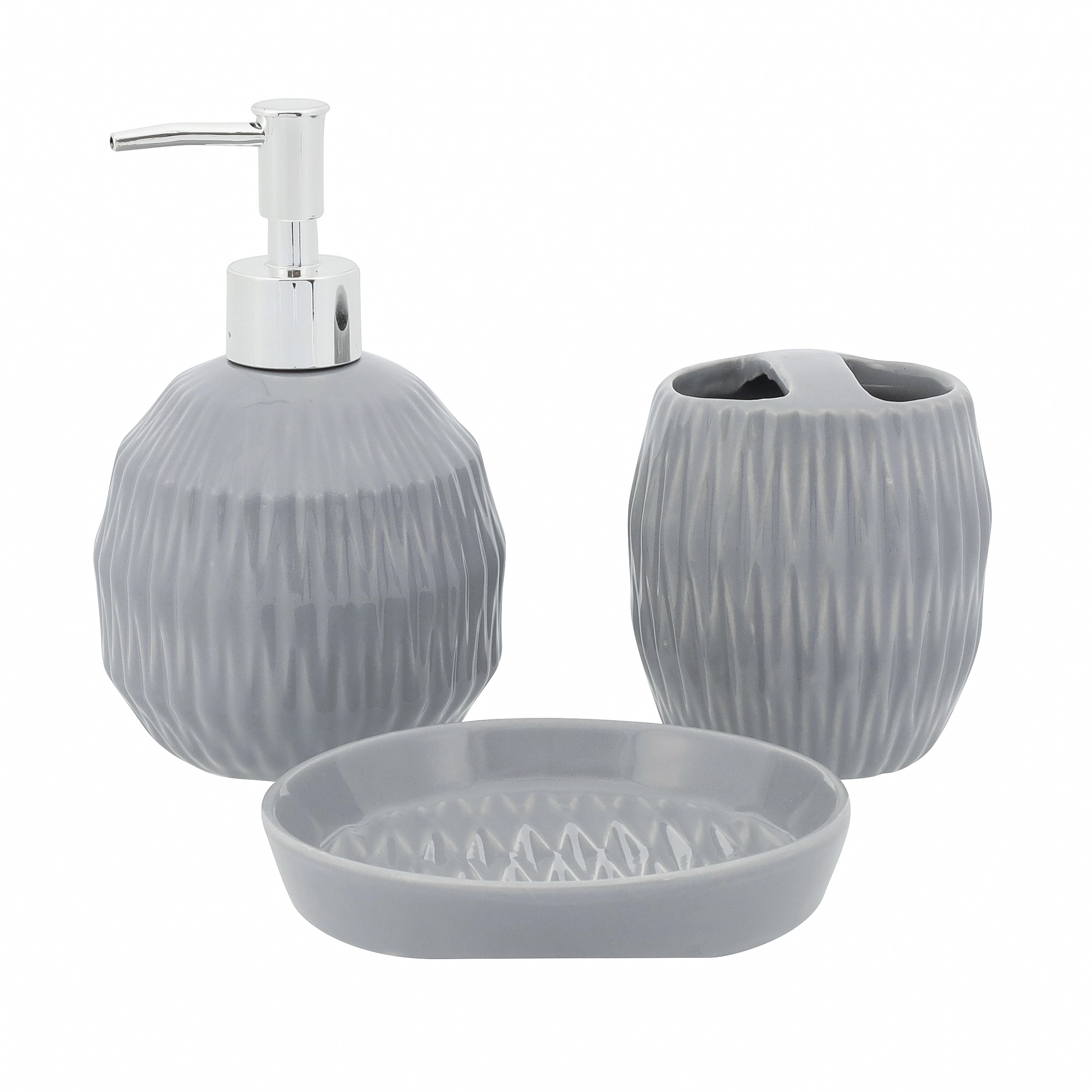 Kit Acessórios  para Banheiro Gris Cinza Haus Concept