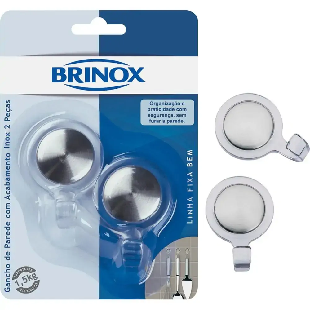 Gancho Medio C/ 02 Pcs Brinox