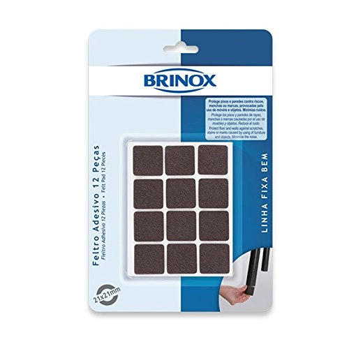 Feltro Adesivo Brinox 21x21mm 12pcs
