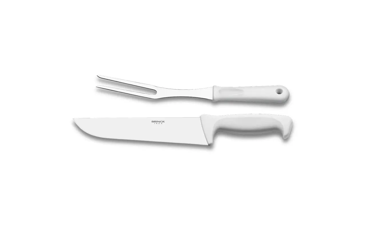 Conjunto para Churrasco 2 Peças Faca e Garfo Brinox 2554/301