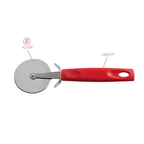 Cortador De Pizza Brinox Asti Em Aço Inox E Polipropileno ? 20,5 Cm