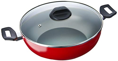 Wok Com Tampa Brinox Garlic Vermelho Antiaderente 28cm