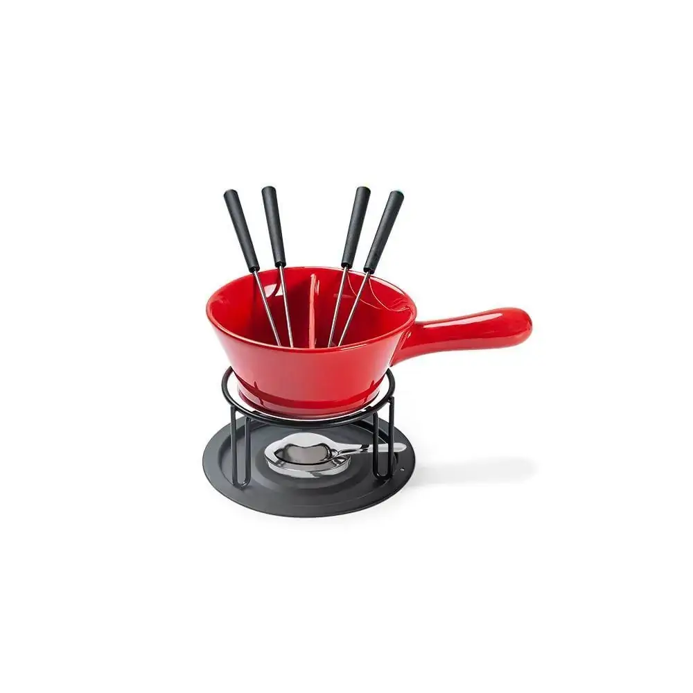 Conjunto para Fondue com Divisoria 9 Peças Vermelho Brinox