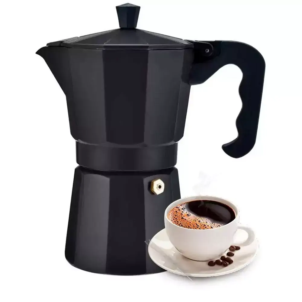 Cafeteira Italiana Verona Em Alumínio Preta 300ml Brinox