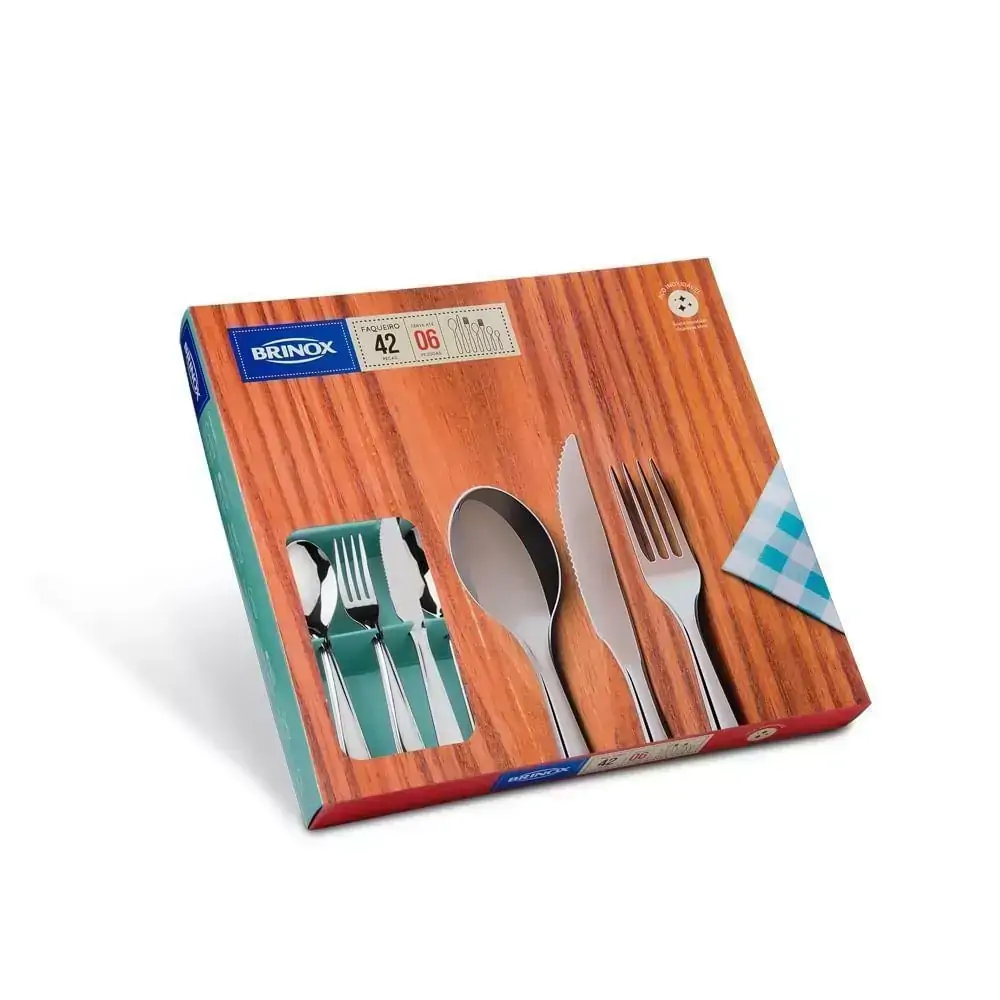 Faqueiro 42 Peças Lyon Brinox Inox