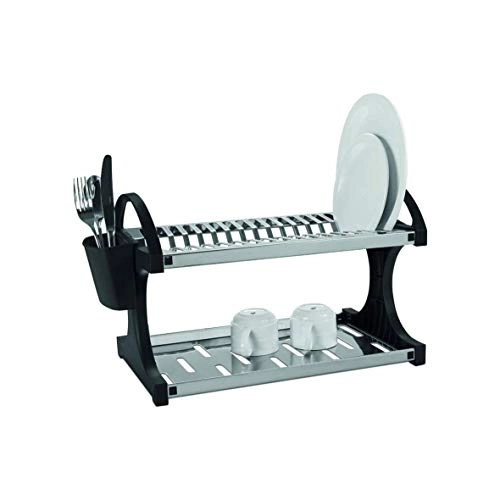Escorredor de Prato Inox Preto para 16 Pratos