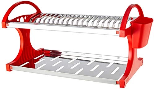 Escorredor 20 Pratos com Lateral Polipropileno Vermelho Brinox