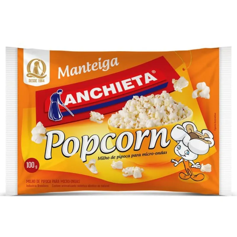 Milho de Pipoca com Manteiga Anchieta Pacote 100g