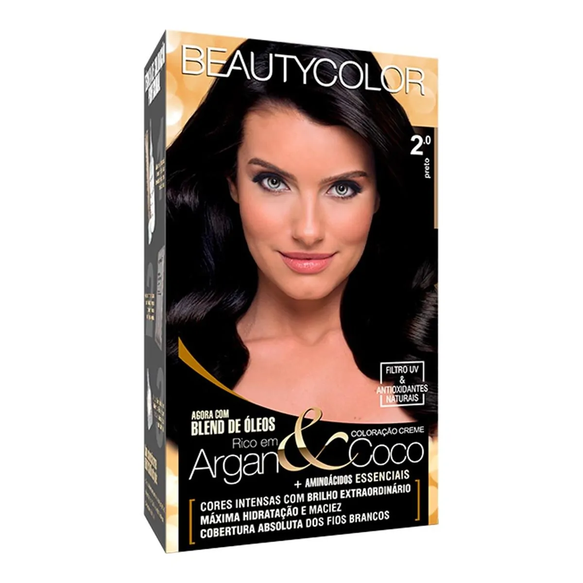 Kit Coloração Creme 2.0 Preto Beautycolor