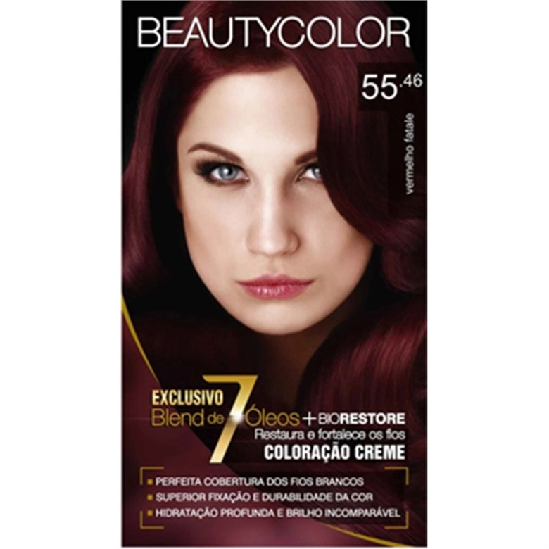 Tintura Permanente Beauty Color 55.46 Vermelho Fatale Unit