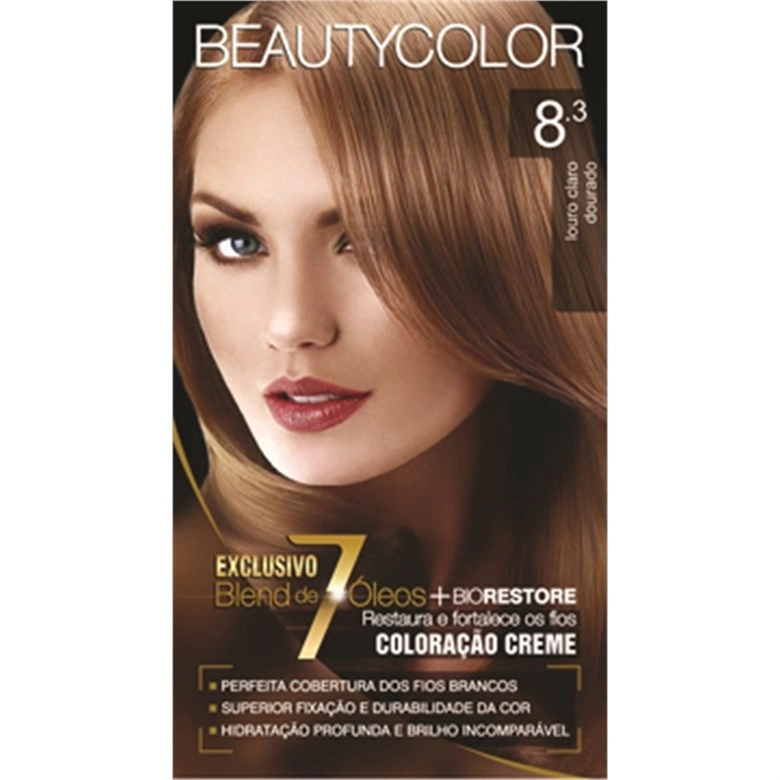 Tintura Permanente Beauty Color 8.3 Louro Claro Dourado Unit