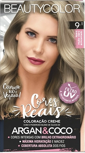 Tintura Beauty Color 9.1 Louro Muito Claro Acinzent