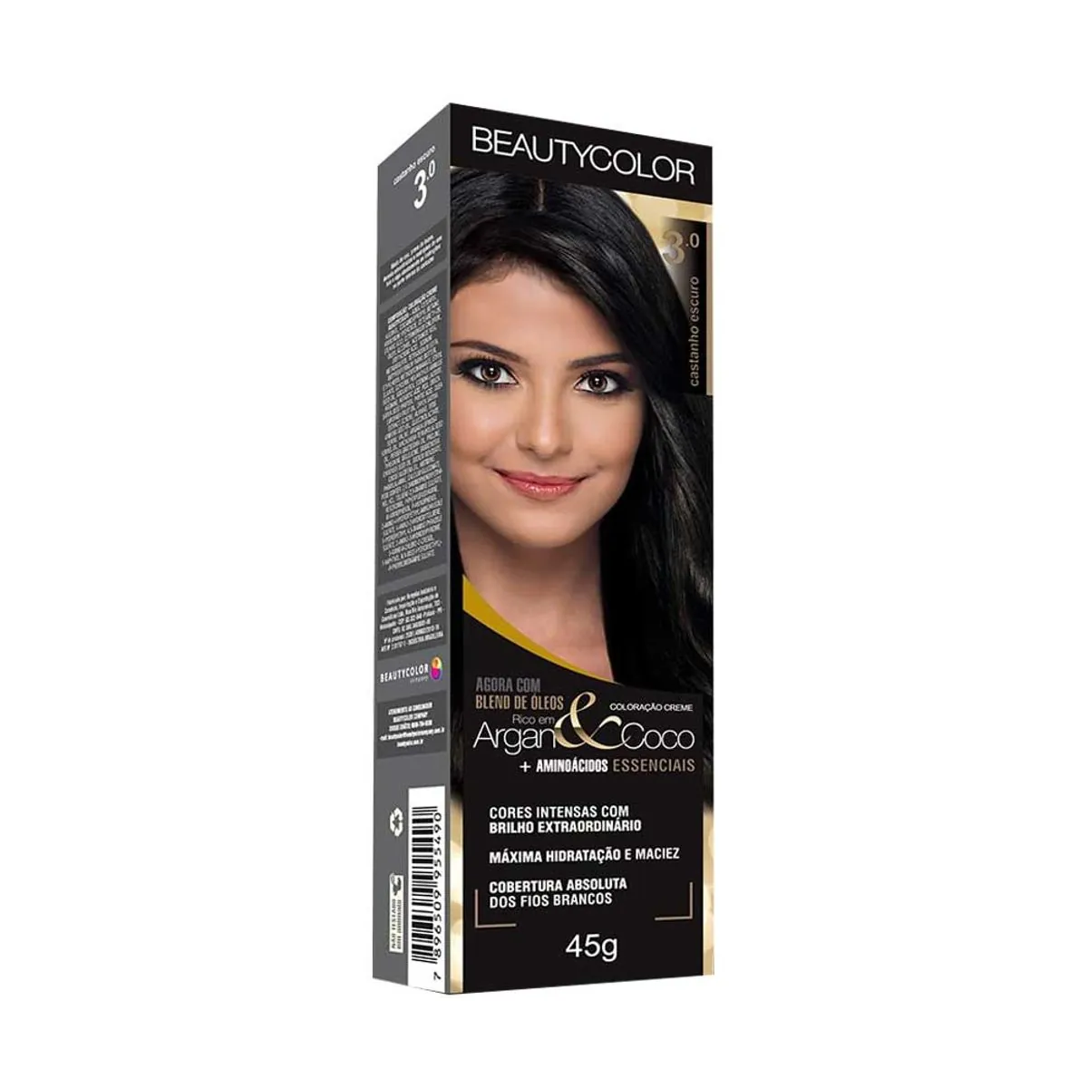 Tintura Permanente Beauty Color 50g 3.0 Castanho Escuro Unit