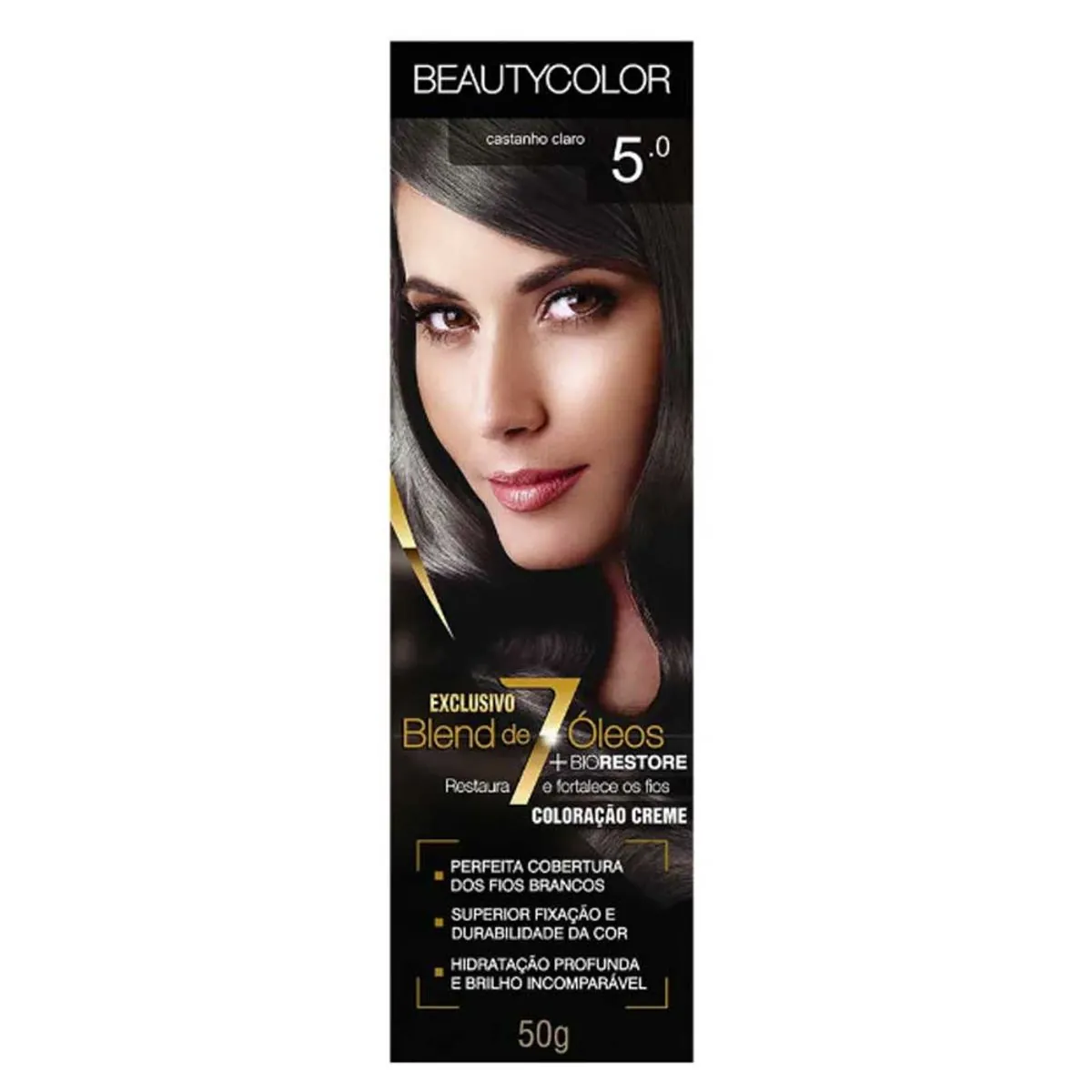 Tintura Permanente Beauty Color 50g 5.0 Castanho Claro Unit