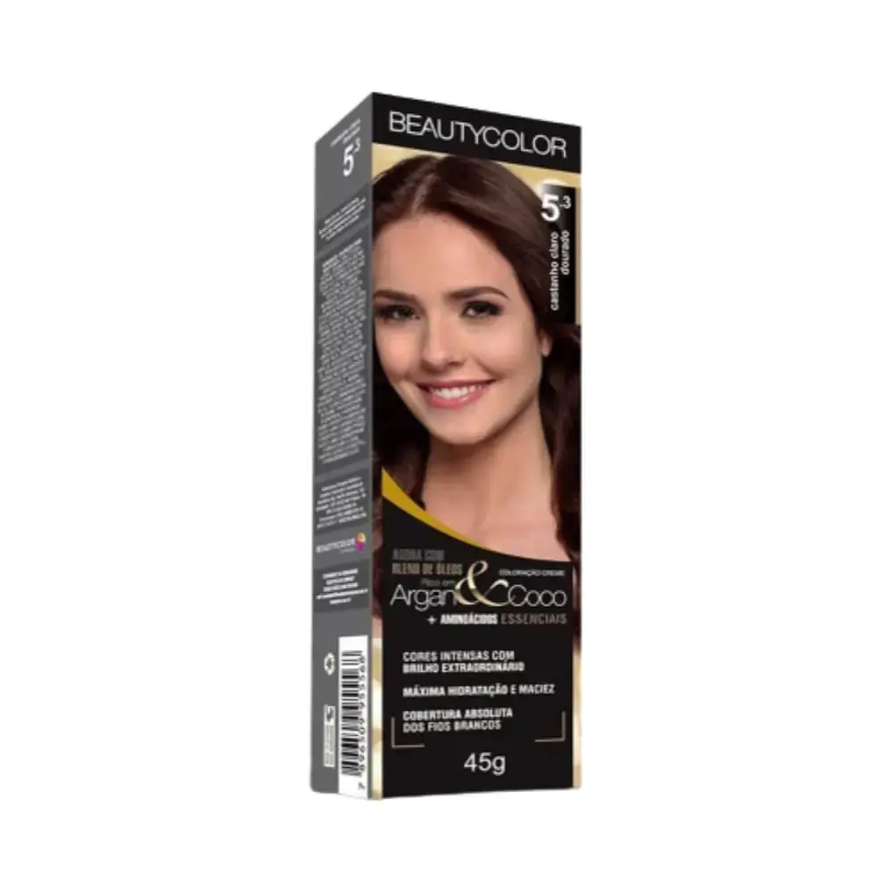 Tintura Permanente Beauty Color 50g 5.3 Castanho Claro Dourado Unit